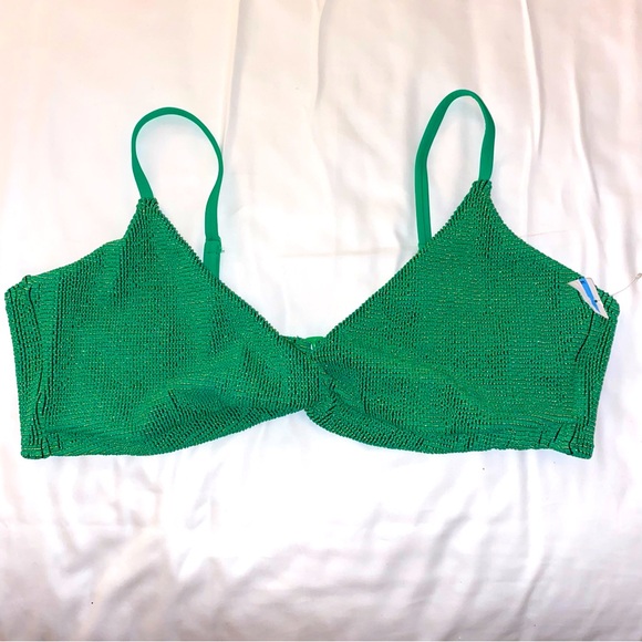 NEW Good American 4XL (7) Always Fits Sculpt Twist Bikini Top Green Gold Detail - Picture 2 of 14